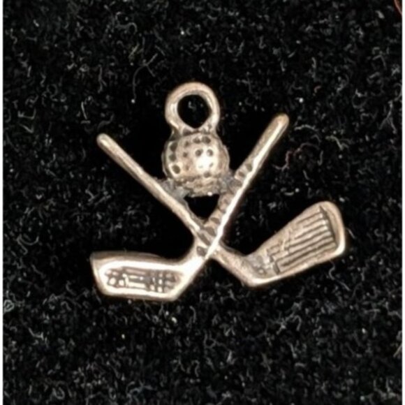 Miniature Silver Golf Clubs & Ball Charm Pendant - Picture 1 of 15
